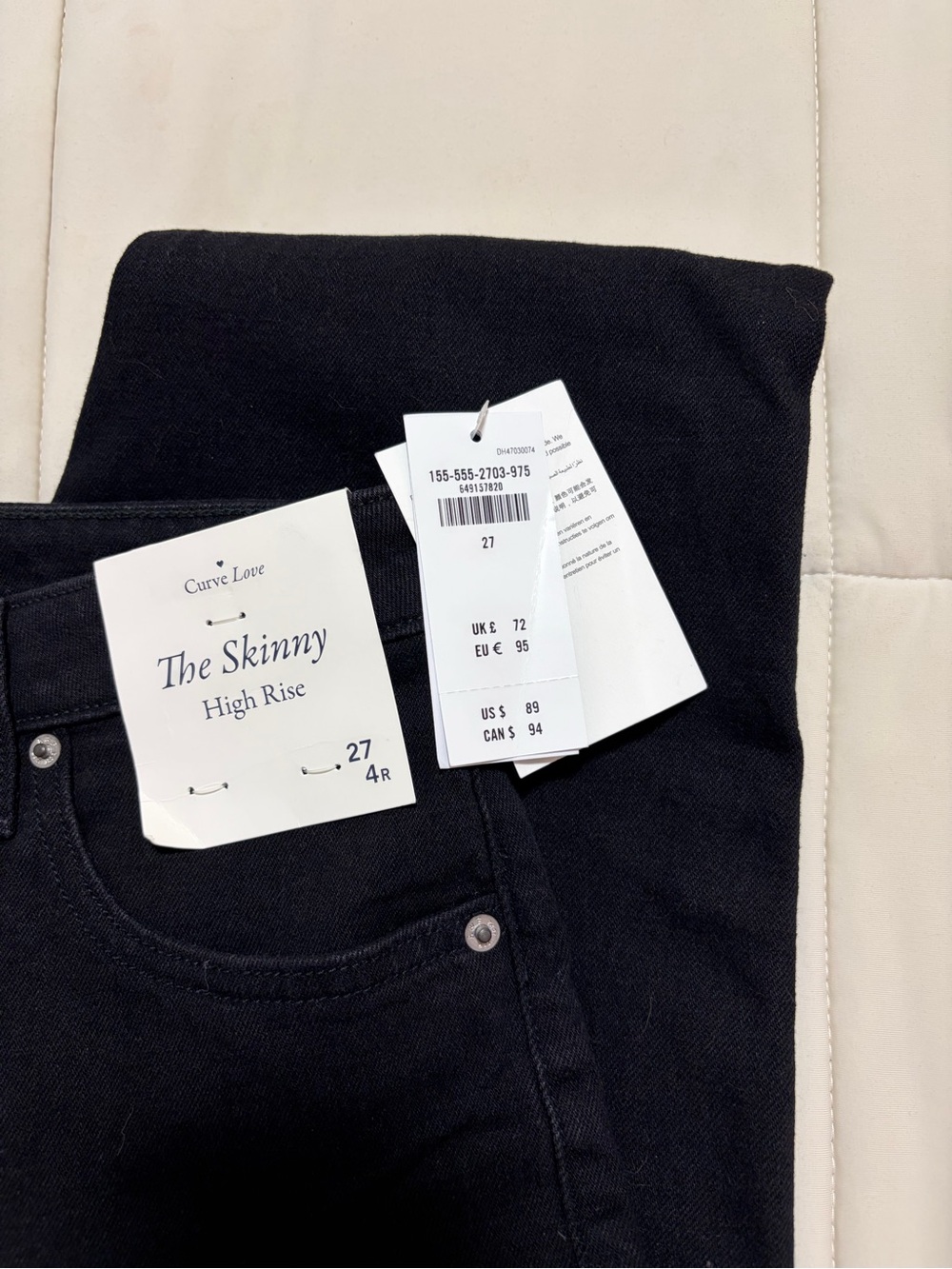 NWT Abercrombie & Fitch The Skinny High Rise Jeans - Black